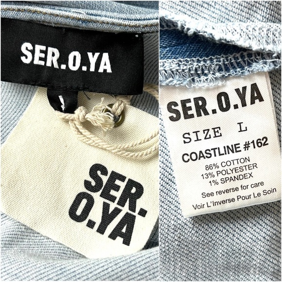 NWT RETROFETE SER.O.YA Cutout Halter Neck Open Back Denim Bodycon Mini Dress L - Picture 7 of 9